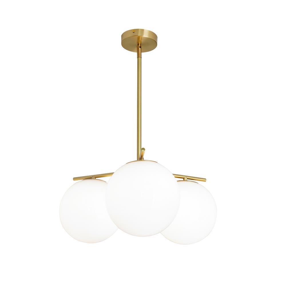 Casoella Kroonluchter met bolvormige kap en steel, moderne goudkleurige afwerking