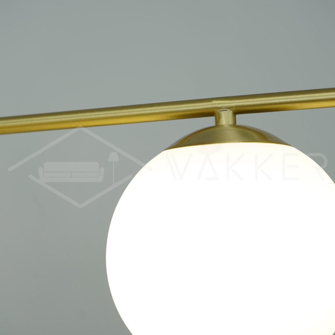 Casoella Kroonluchter met bolvormige kap en steel, moderne goudkleurige afwerking
