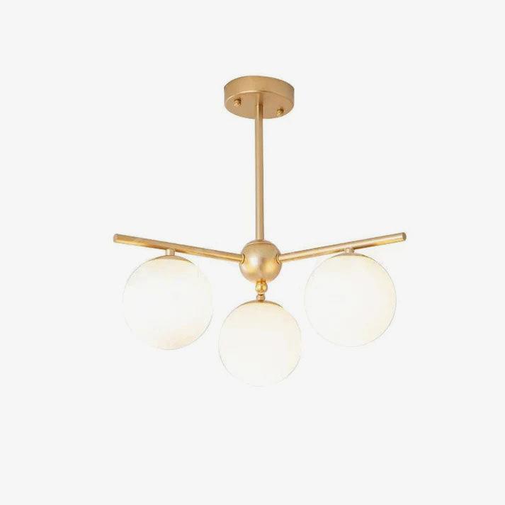 Casoella Kroonluchter met bolvormige kap en steel, moderne goudkleurige afwerking
