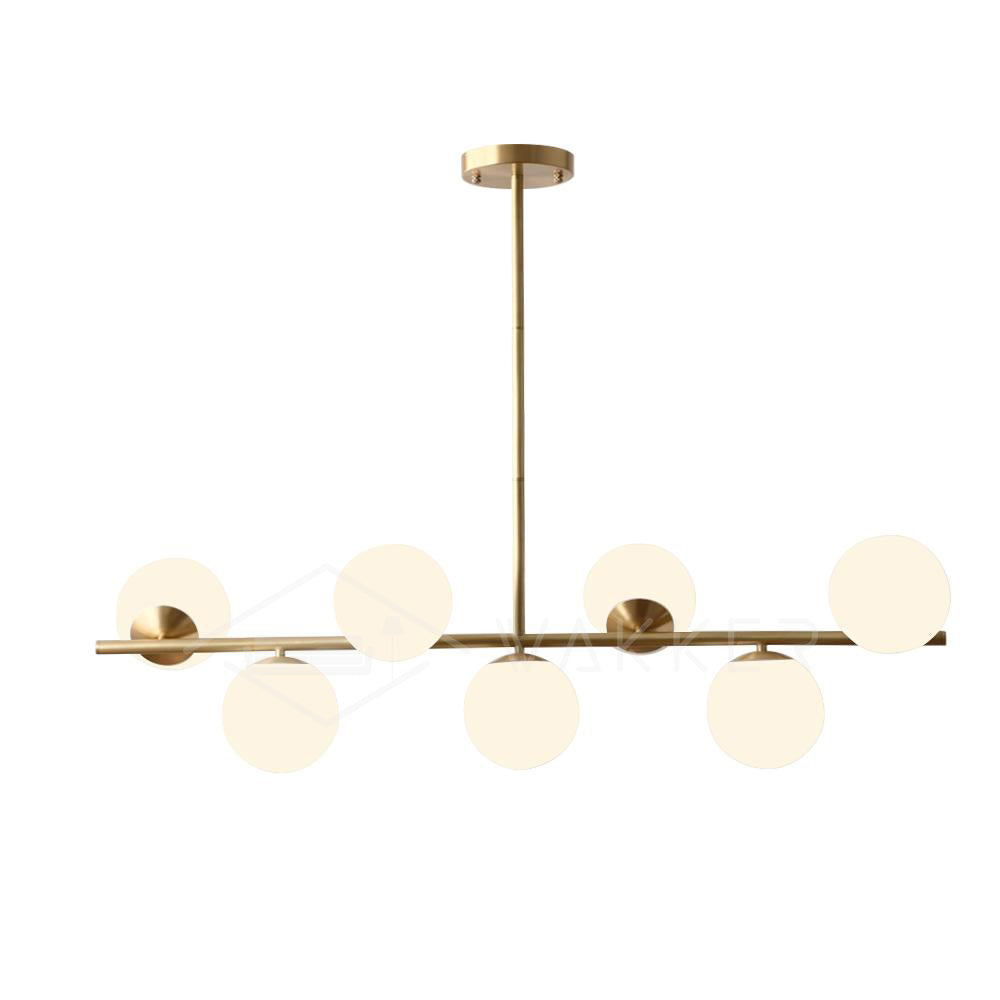 Casoella Kroonluchter met bolvormige kap en steel, moderne goudkleurige afwerking