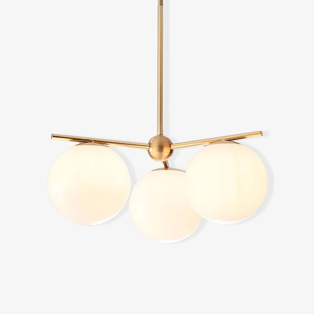 Casoella Kroonluchter met bolvormige kap en steel, moderne goudkleurige afwerking
