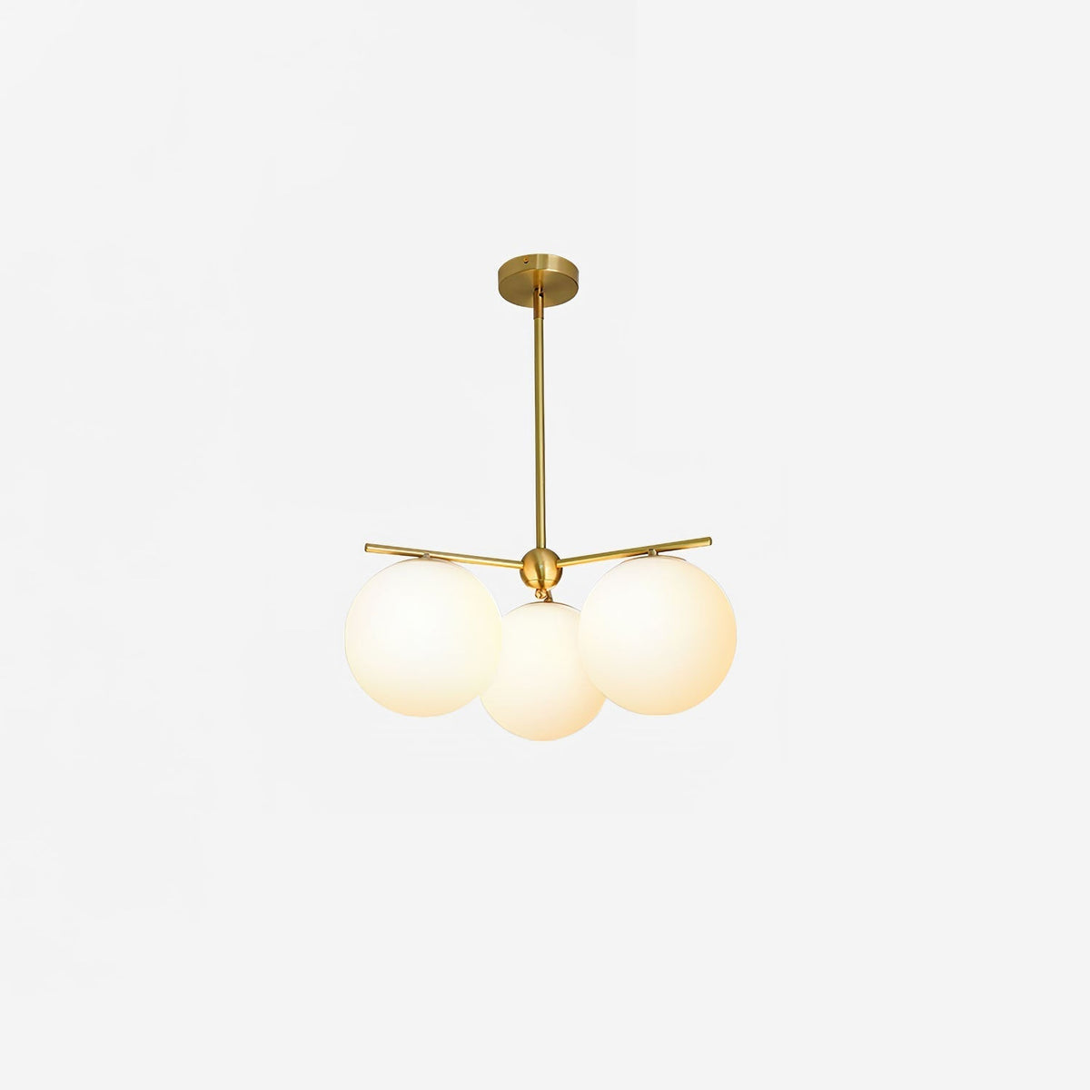 Casoella Kroonluchter met bolvormige kap en steel, moderne goudkleurige afwerking
