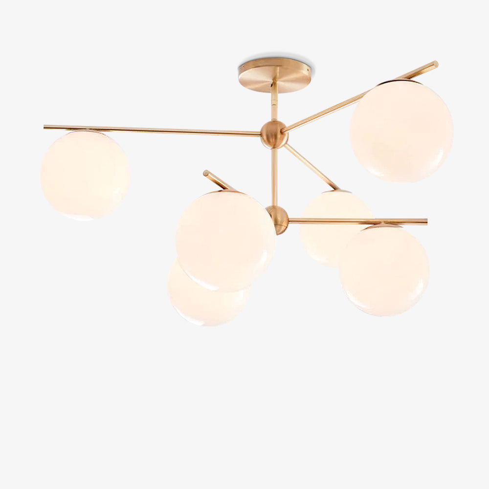 Casoella Kroonluchter met bolvormige kap en steel, moderne goudkleurige afwerking