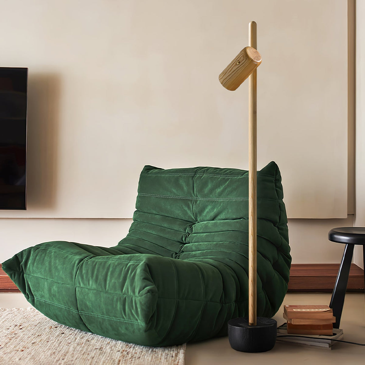 Rinisina vloerlamp met spotverlichting van hout