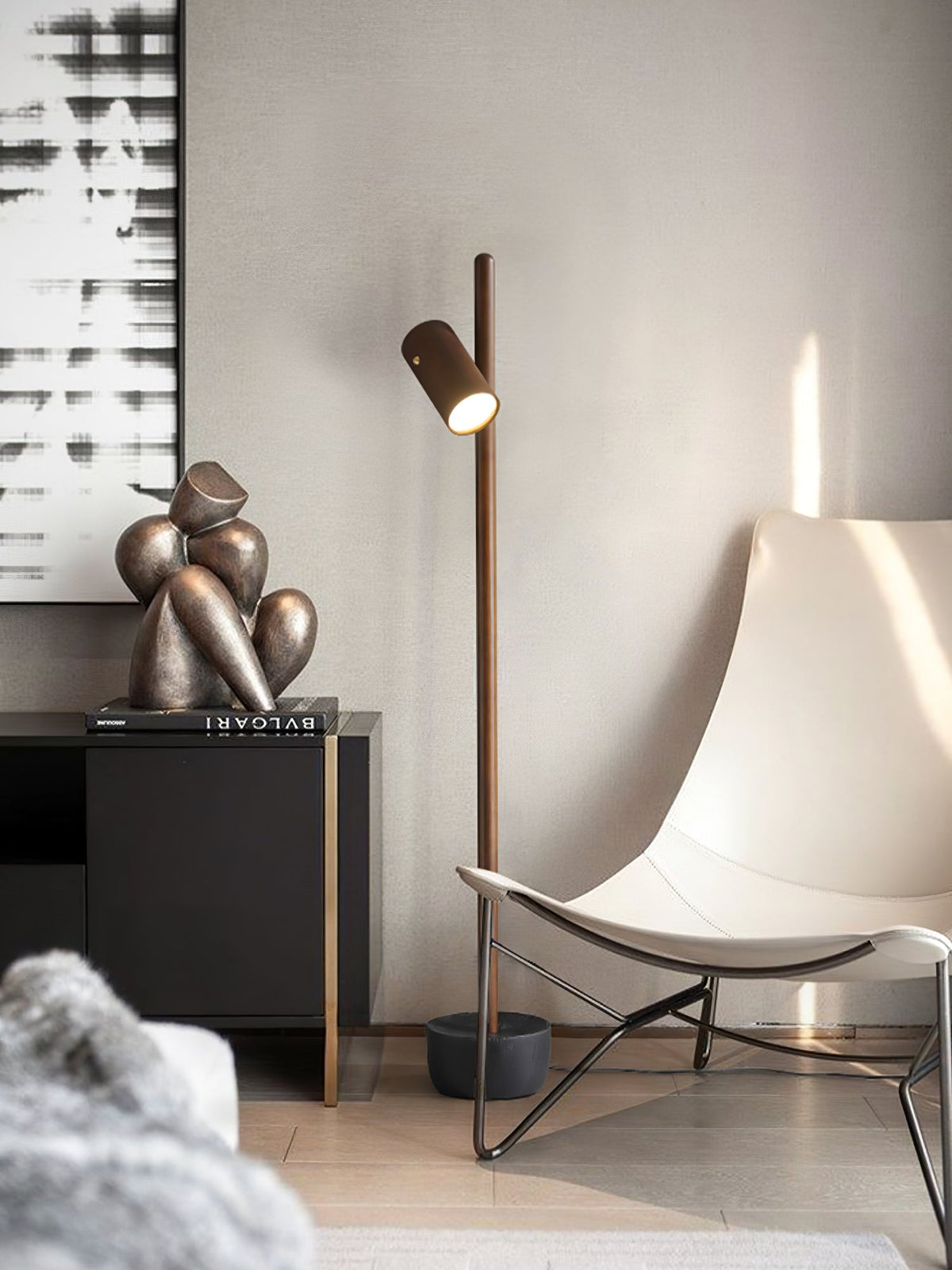 Rinisina vloerlamp met spotverlichting van hout