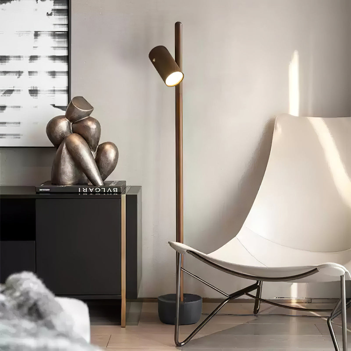 Rinisina vloerlamp met spotverlichting van hout