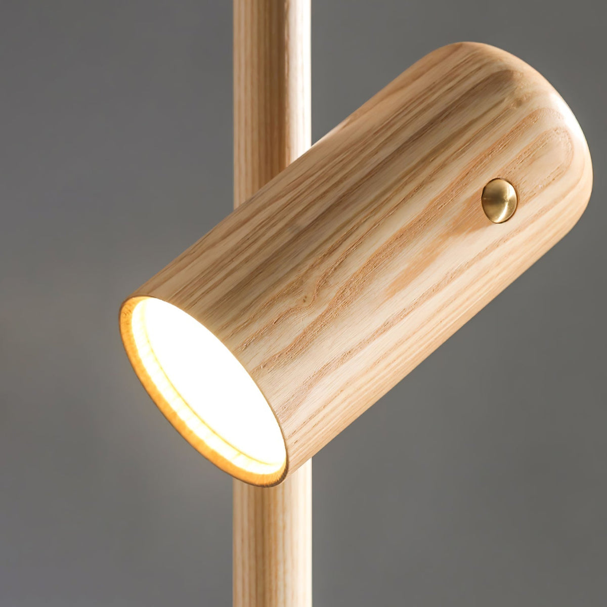 Rinisina vloerlamp met spotverlichting van hout