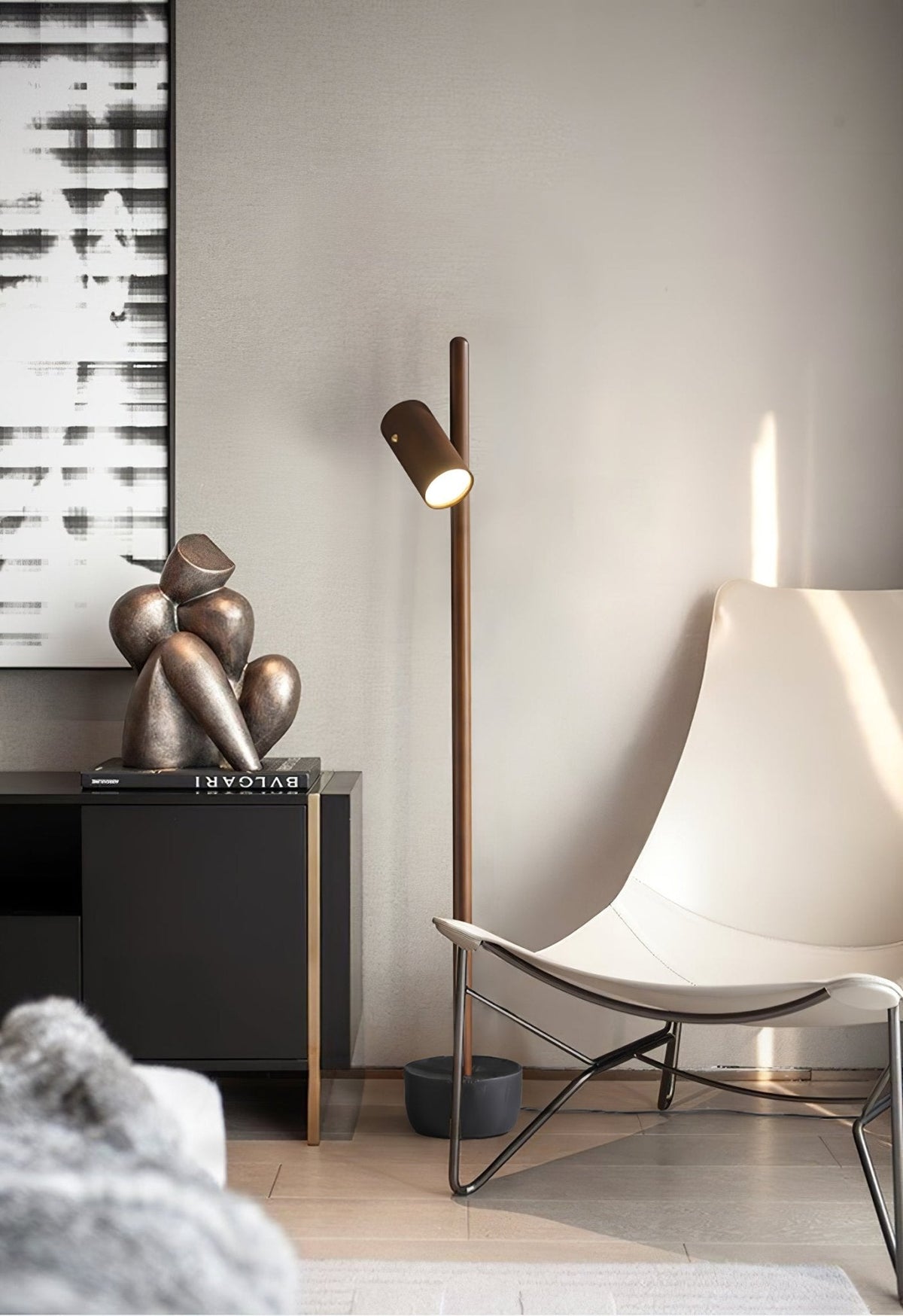 Rinisina vloerlamp met spotverlichting van hout
