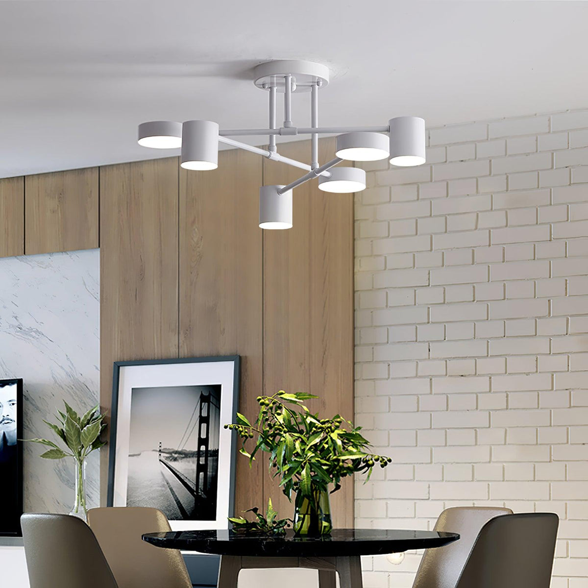 Sputnik plafondlamp goudkleurige afwerking