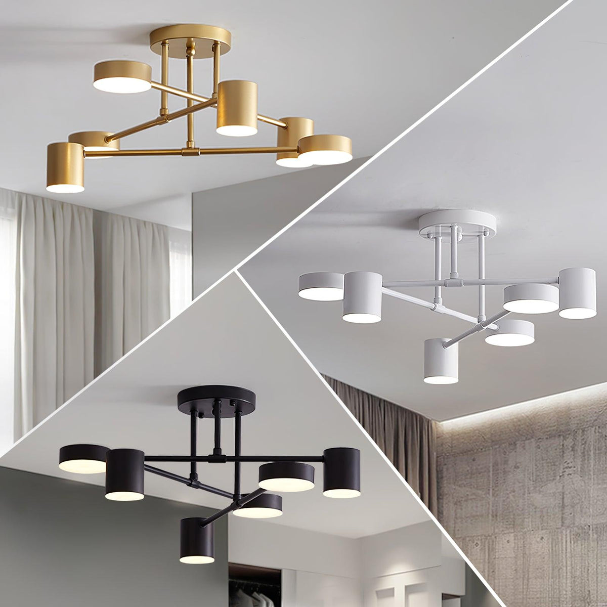 Sputnik plafondlamp goudkleurige afwerking