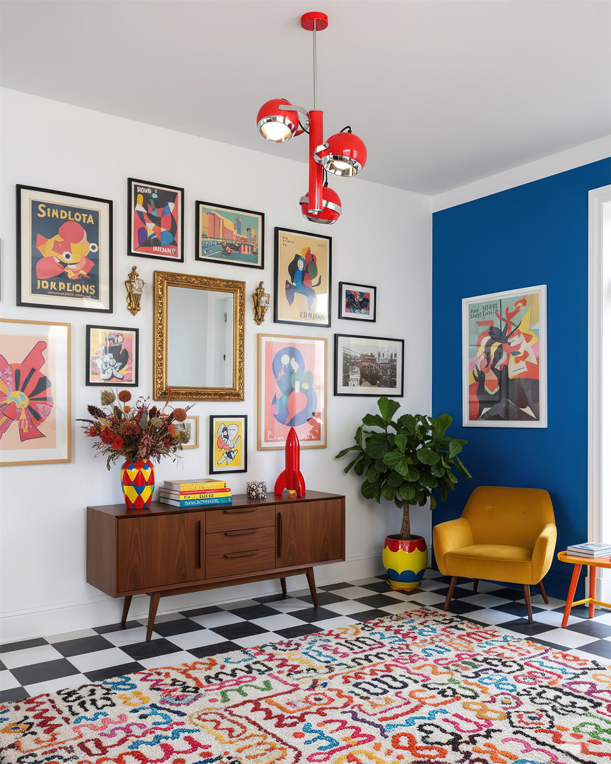 Sorenelle hanglamp Rood Metaal