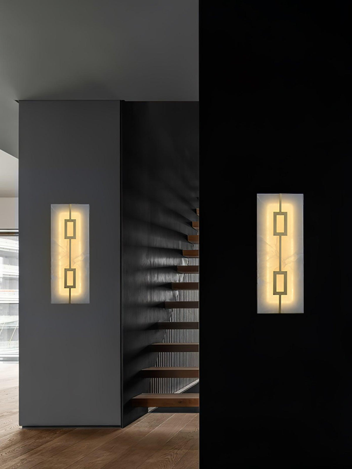 Alvelor geometrische wandlamp met albasten kap
