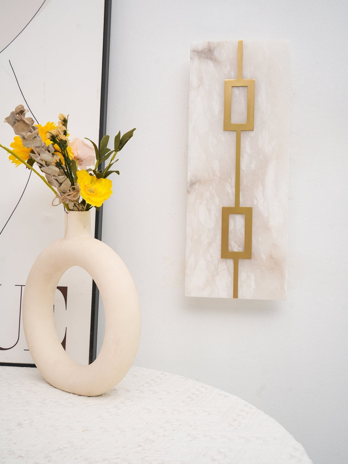 Alvelor geometrische wandlamp met albasten kap