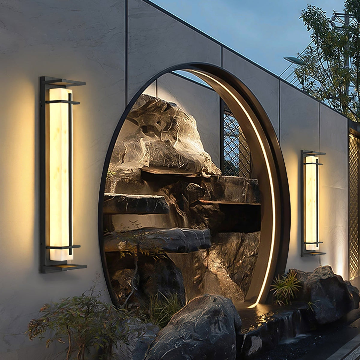 Marcell albast vierkante wandlamp