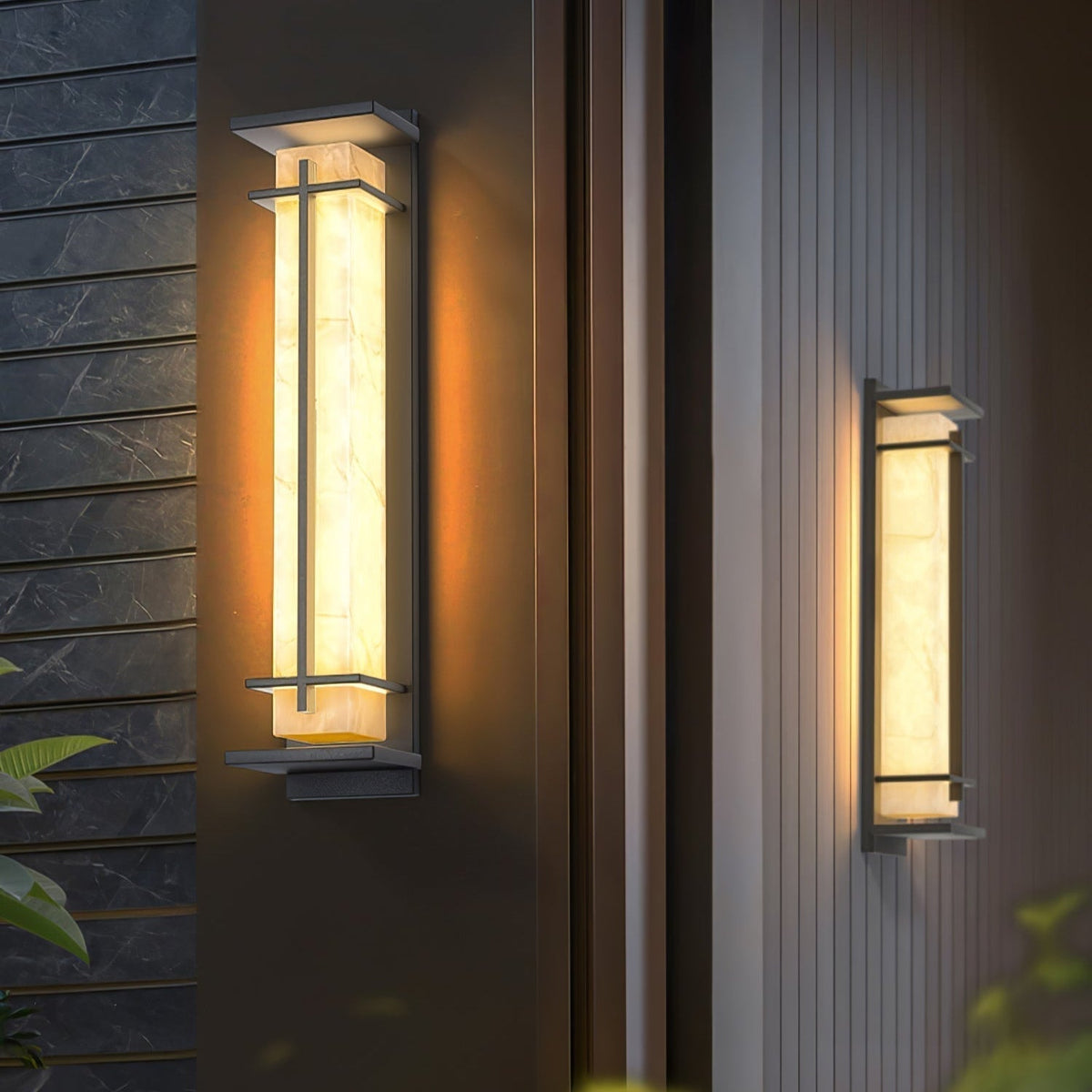 Avenirette vierkante waterdichte buitenwandlamp met imitatie van albast