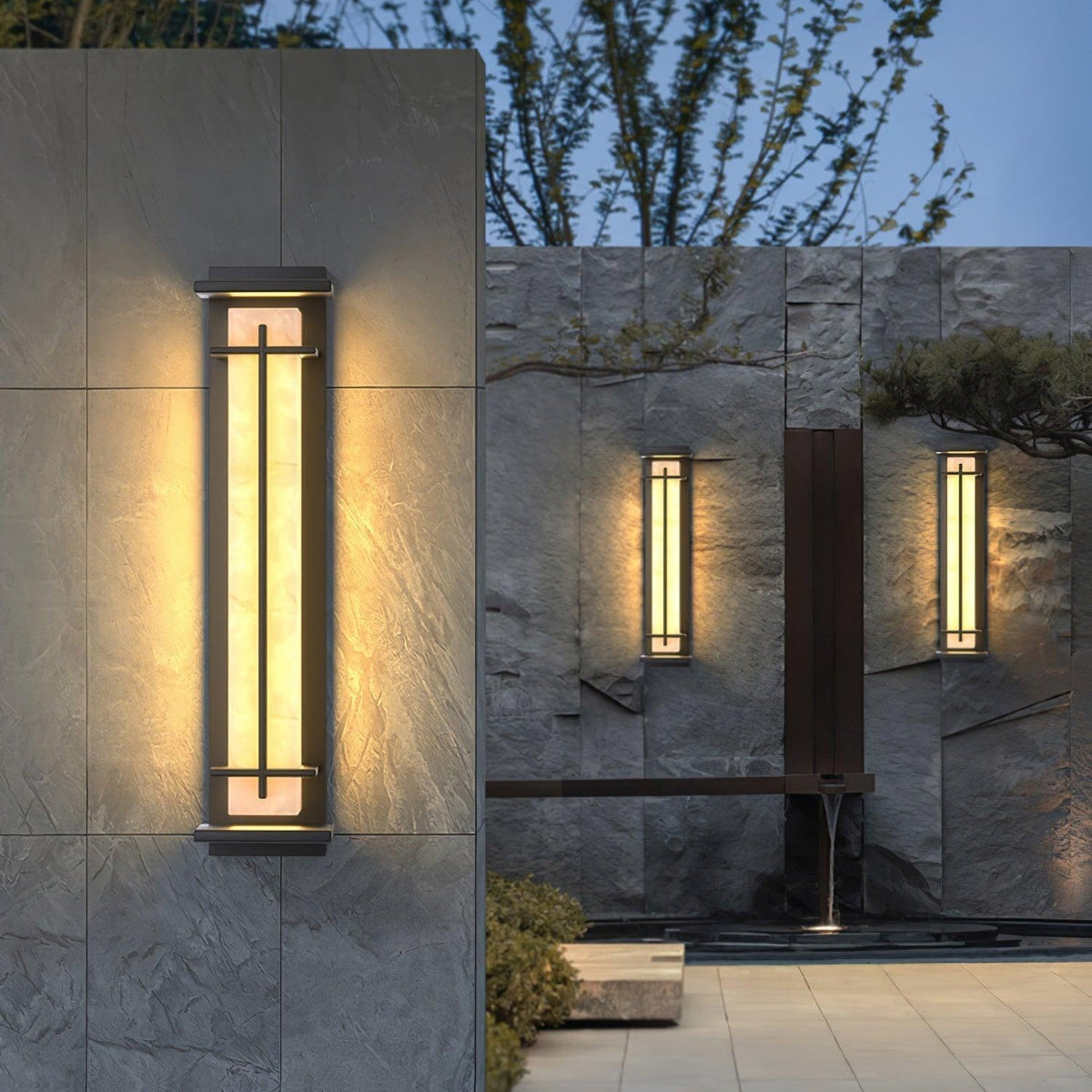 Avenirette vierkante waterdichte buitenwandlamp met imitatie van albast