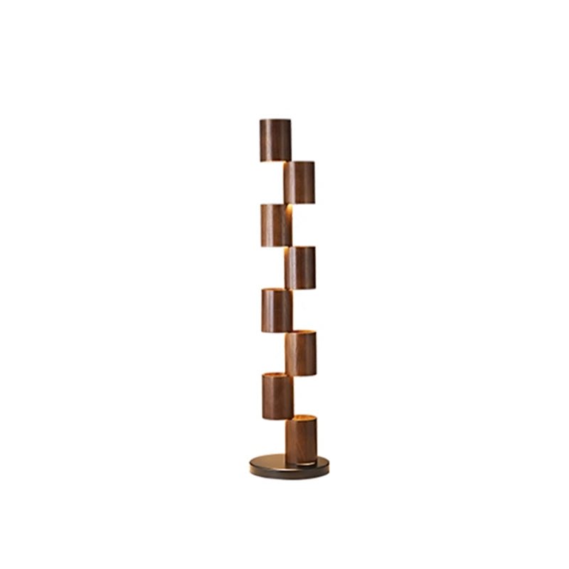 Aris Gestapeld Hout Toren Vloerlamp