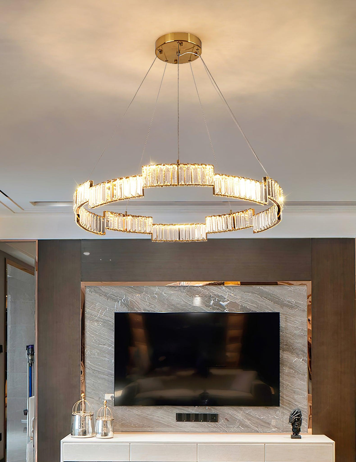 Luxinian Kroonluchter Kristal met Vergulde Lijst goudkleurig