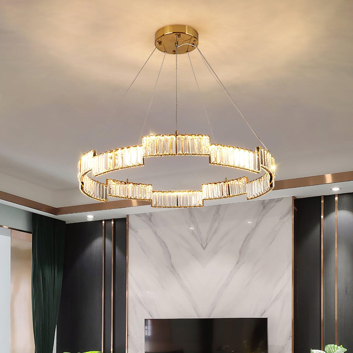 Luxinian Kroonluchter Kristal met Vergulde Lijst goudkleurig
