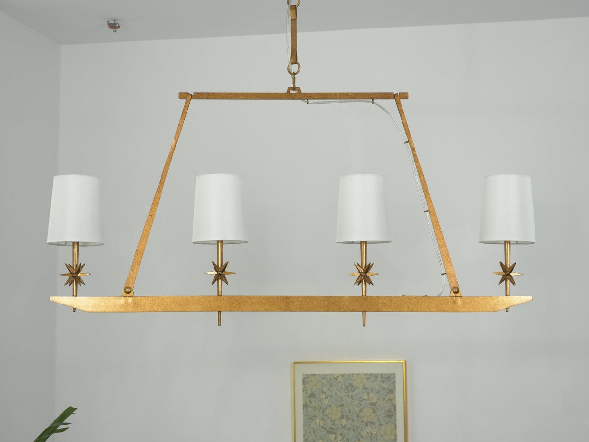 Lynve elegante kroonluchter met messing frame en steraccenten