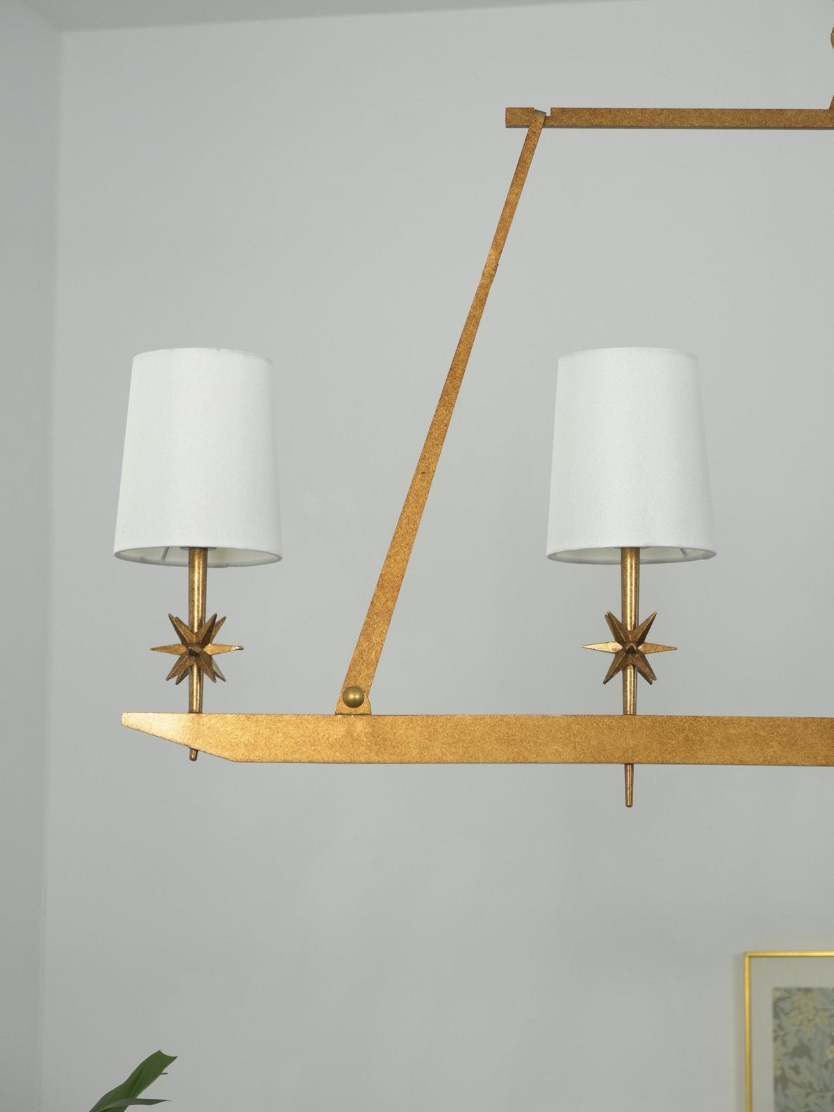 Lynve elegante kroonluchter met messing frame en steraccenten