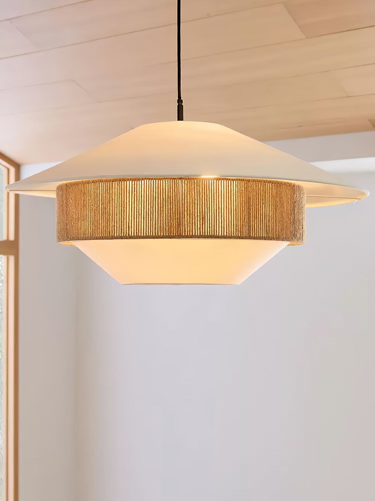 Athrel Moderne hanglamp van linnen en hennep