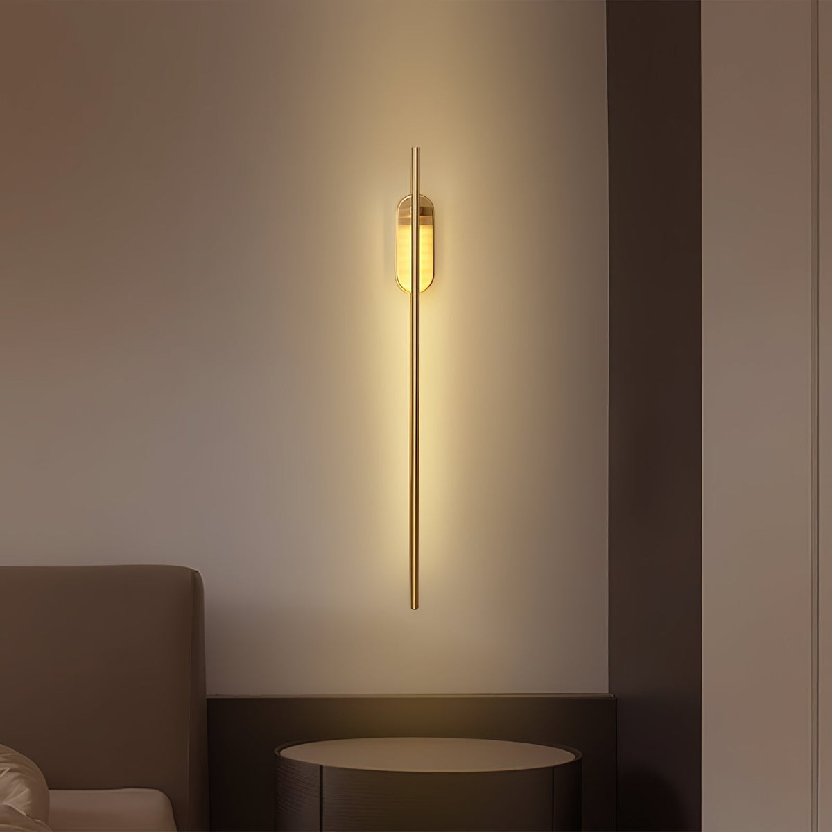 Marissa staafvormige messing wandlamp