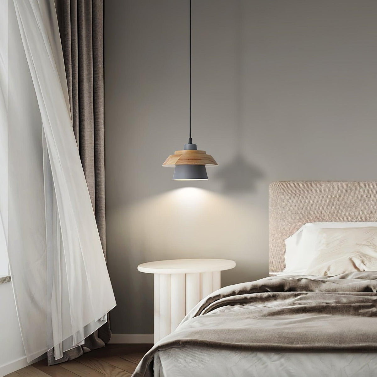 Morrowe Stone hout hanglamp