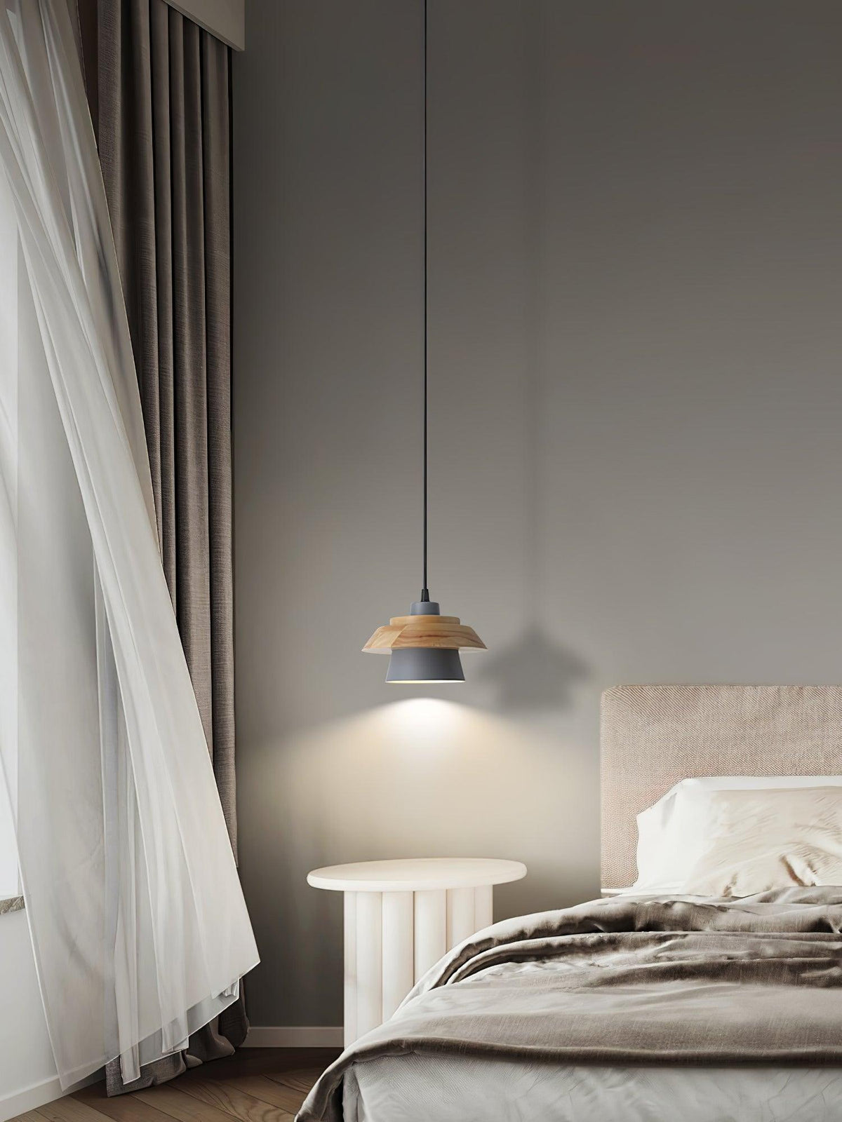 Morrowe Stone hout hanglamp