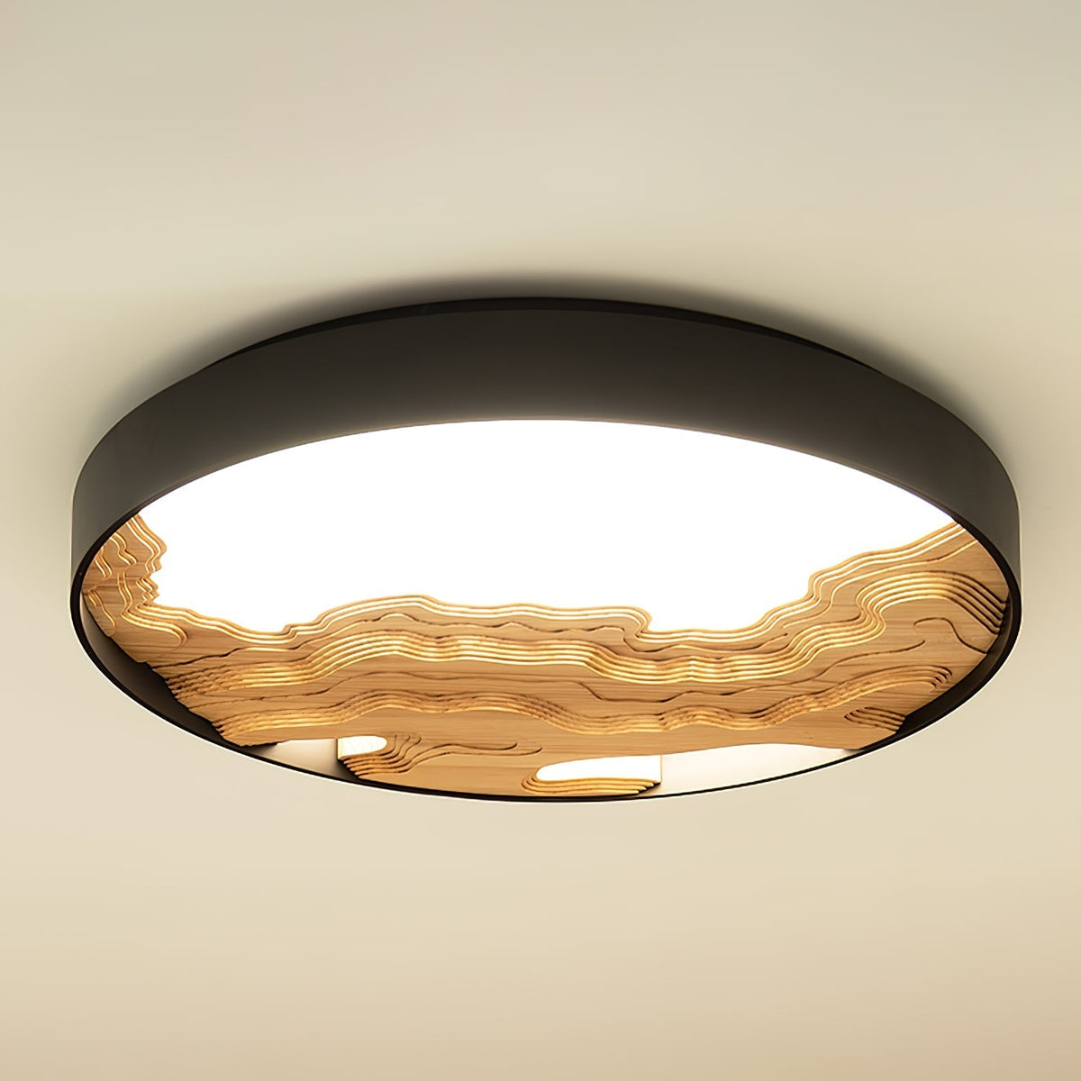 Rinaraine plafondlamp hout oosters natuurlijk