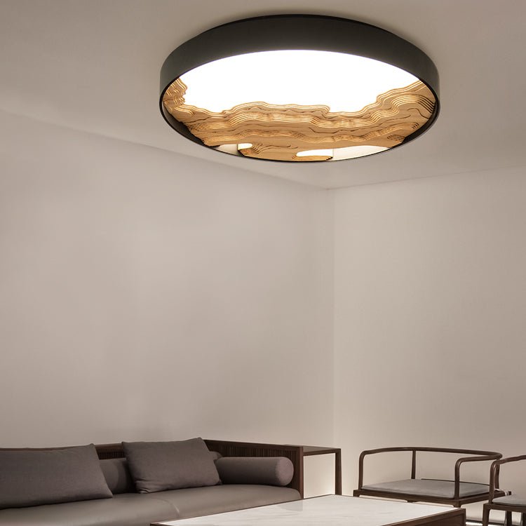 Rinaraine plafondlamp hout oosters natuurlijk