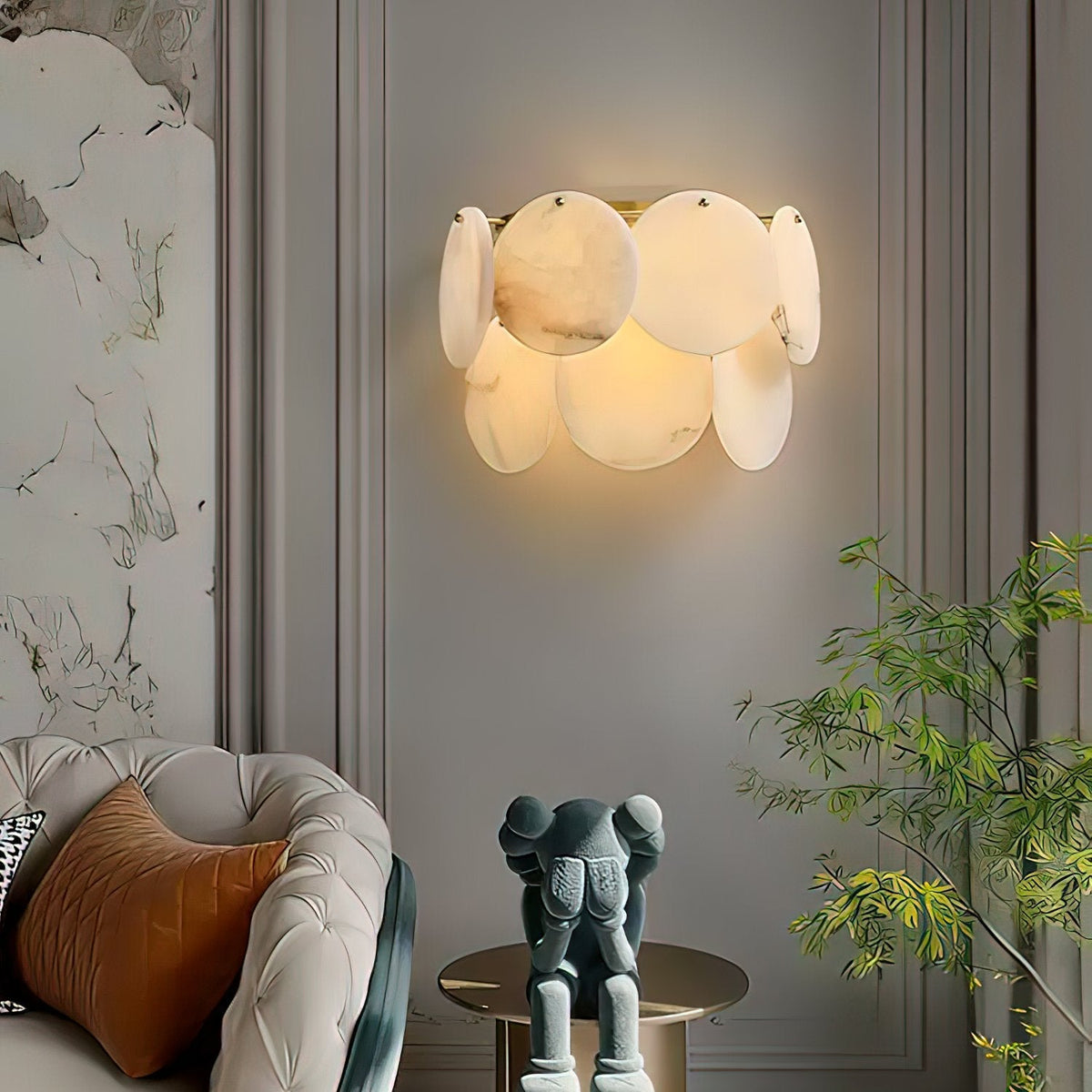 Avenlith wandlamp met overlappende albasten ronde schijven