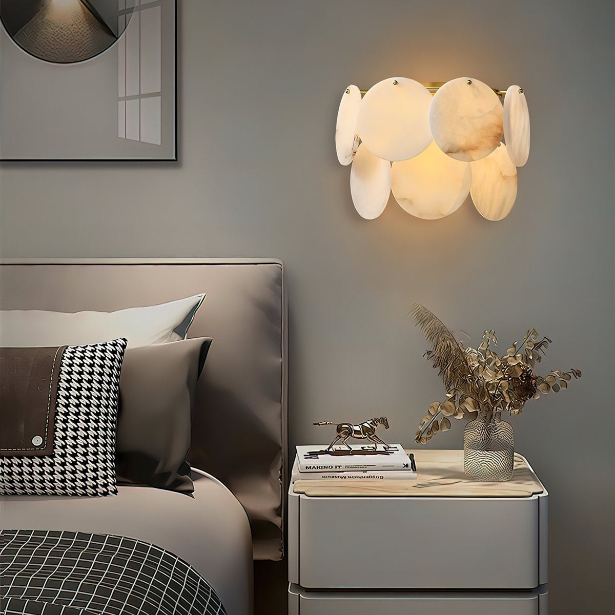 Avenlith wandlamp met overlappende albasten ronde schijven