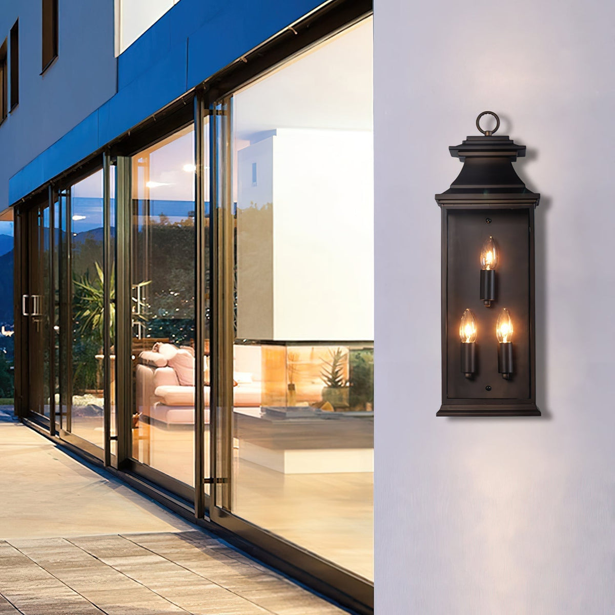 Esolarae wandlamp met donker glas