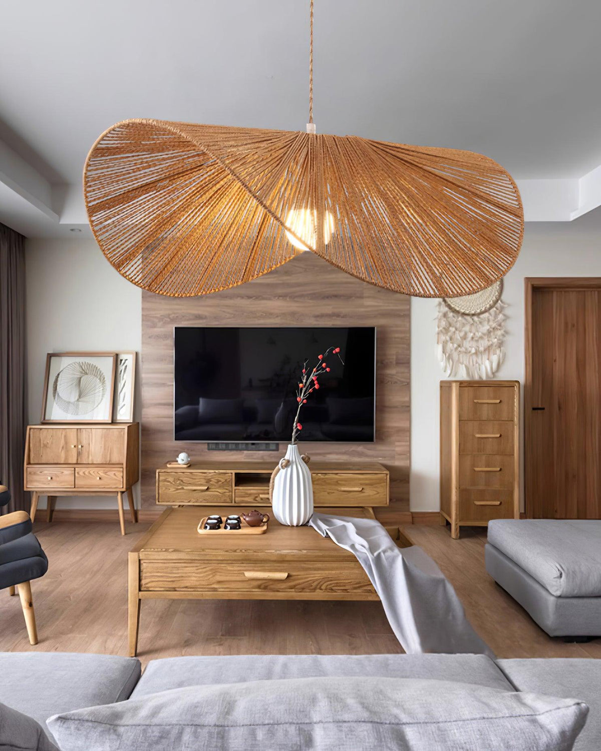 Canoeria handgeweven natuurlijke rotan hanglamp