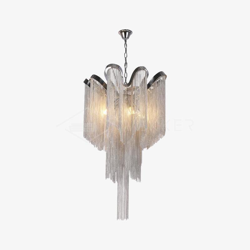 Lustra hanglamp Stream ketting nikkel