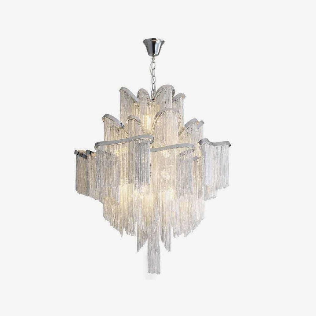 Lustra hanglamp Stream ketting nikkel