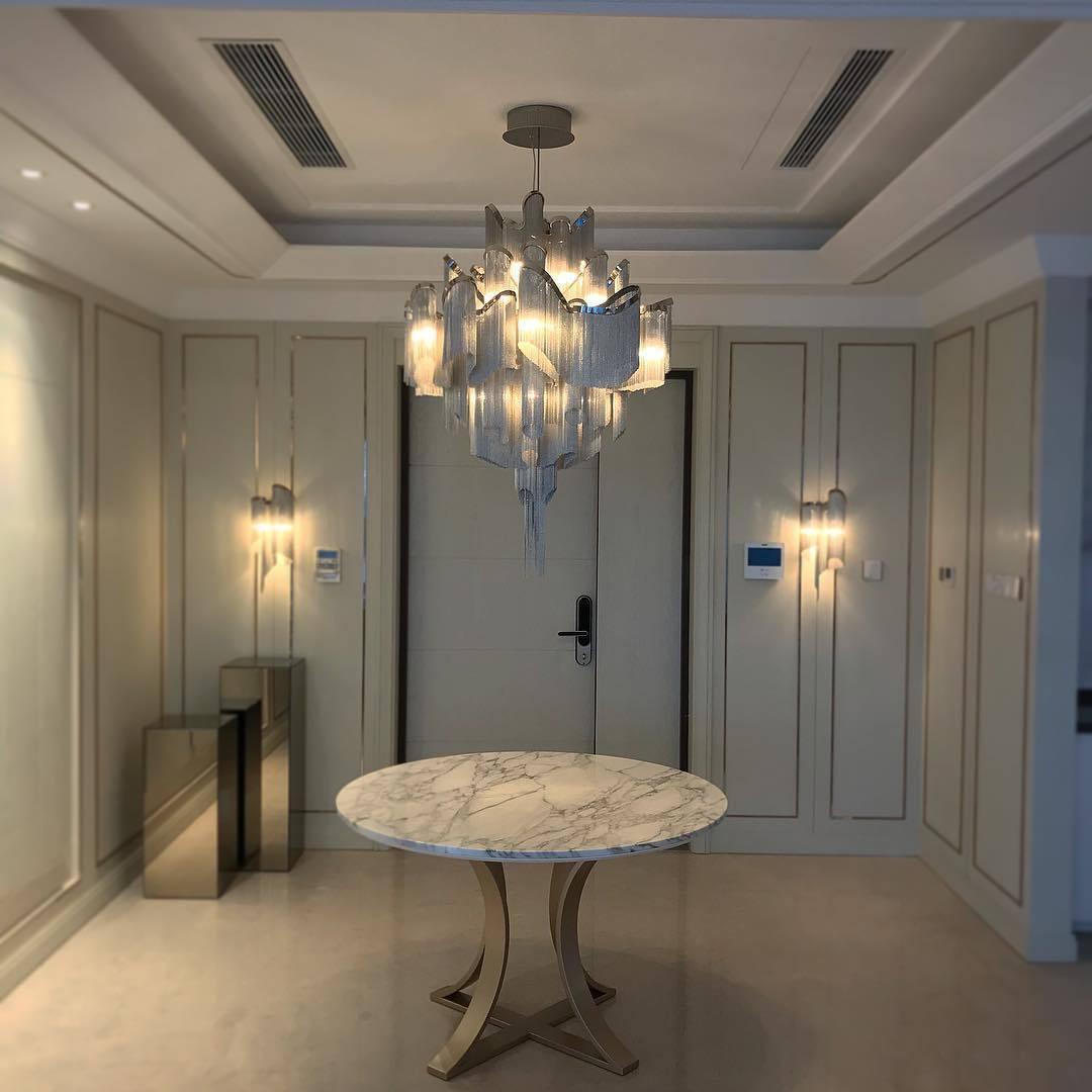 Lustra hanglamp Stream ketting nikkel