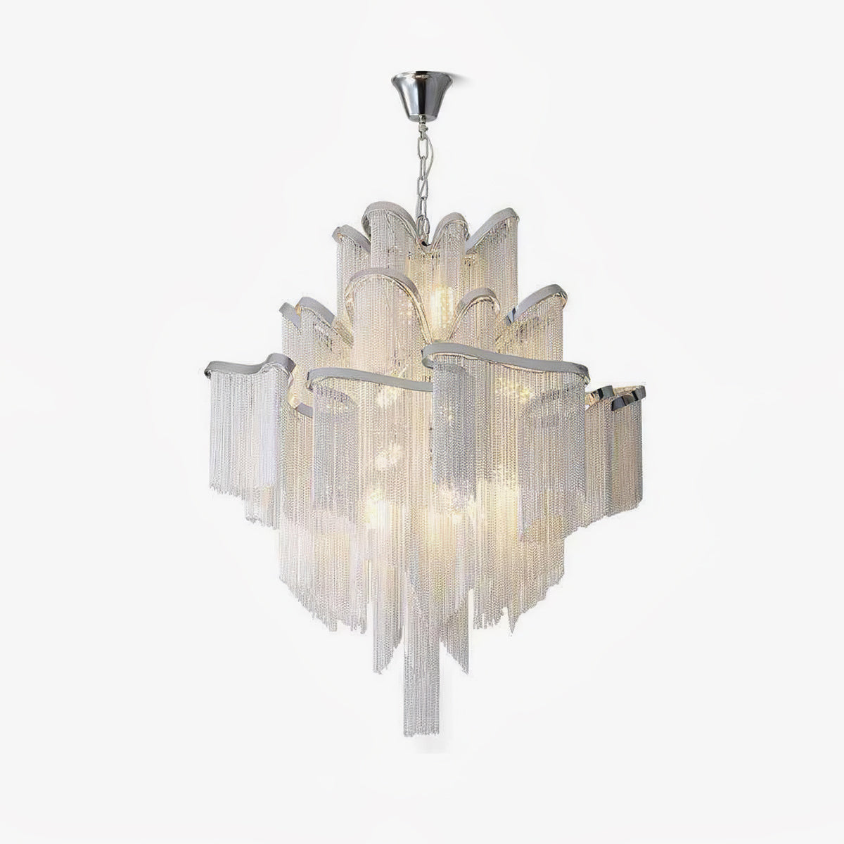 Lustra hanglamp Stream ketting nikkel