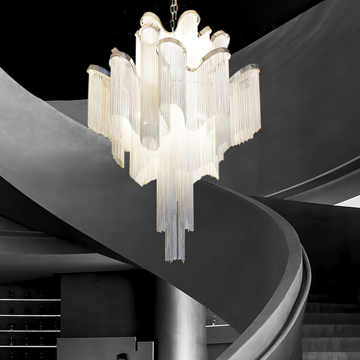 Lustra hanglamp Stream ketting nikkel
