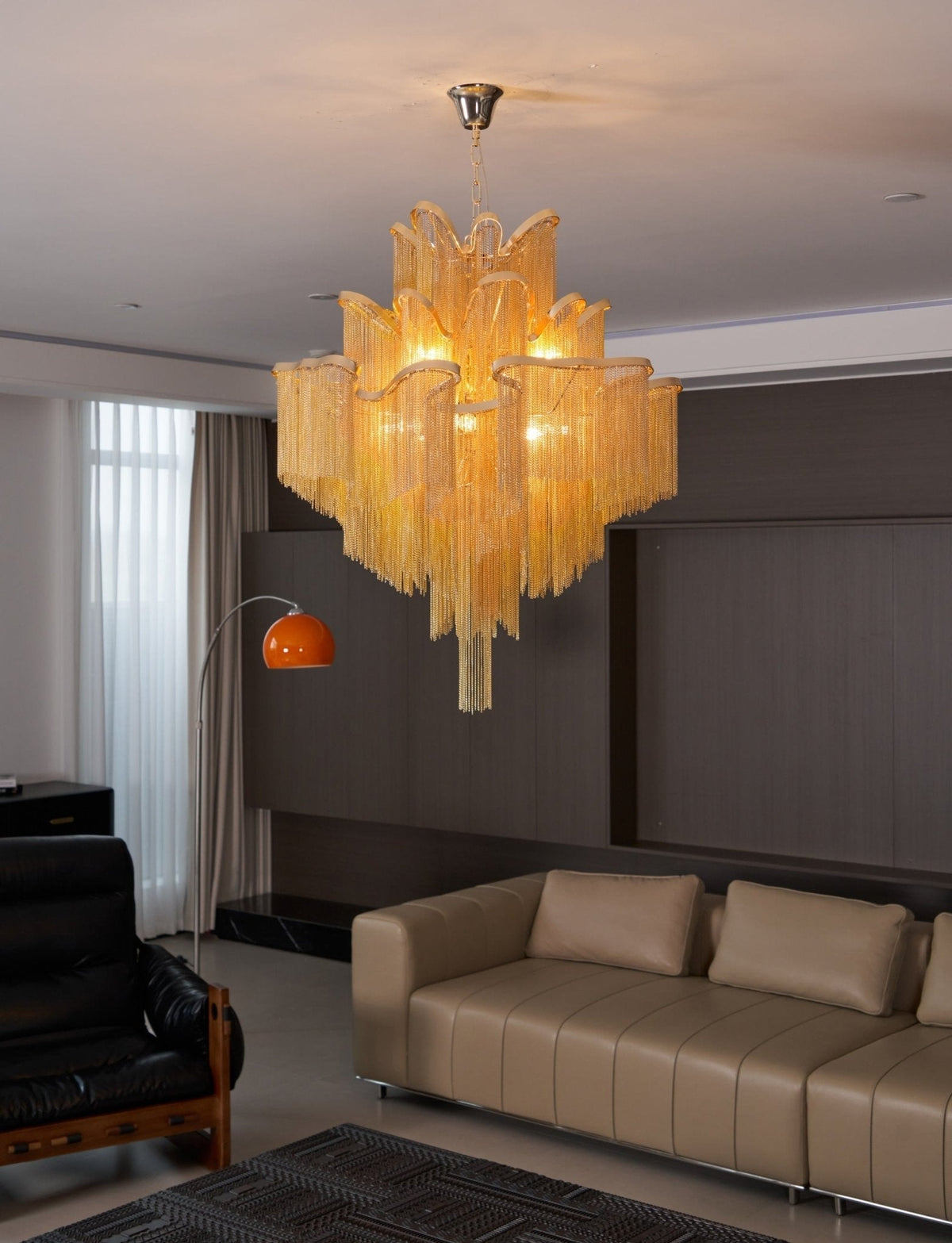 Lustra hanglamp Stream ketting nikkel