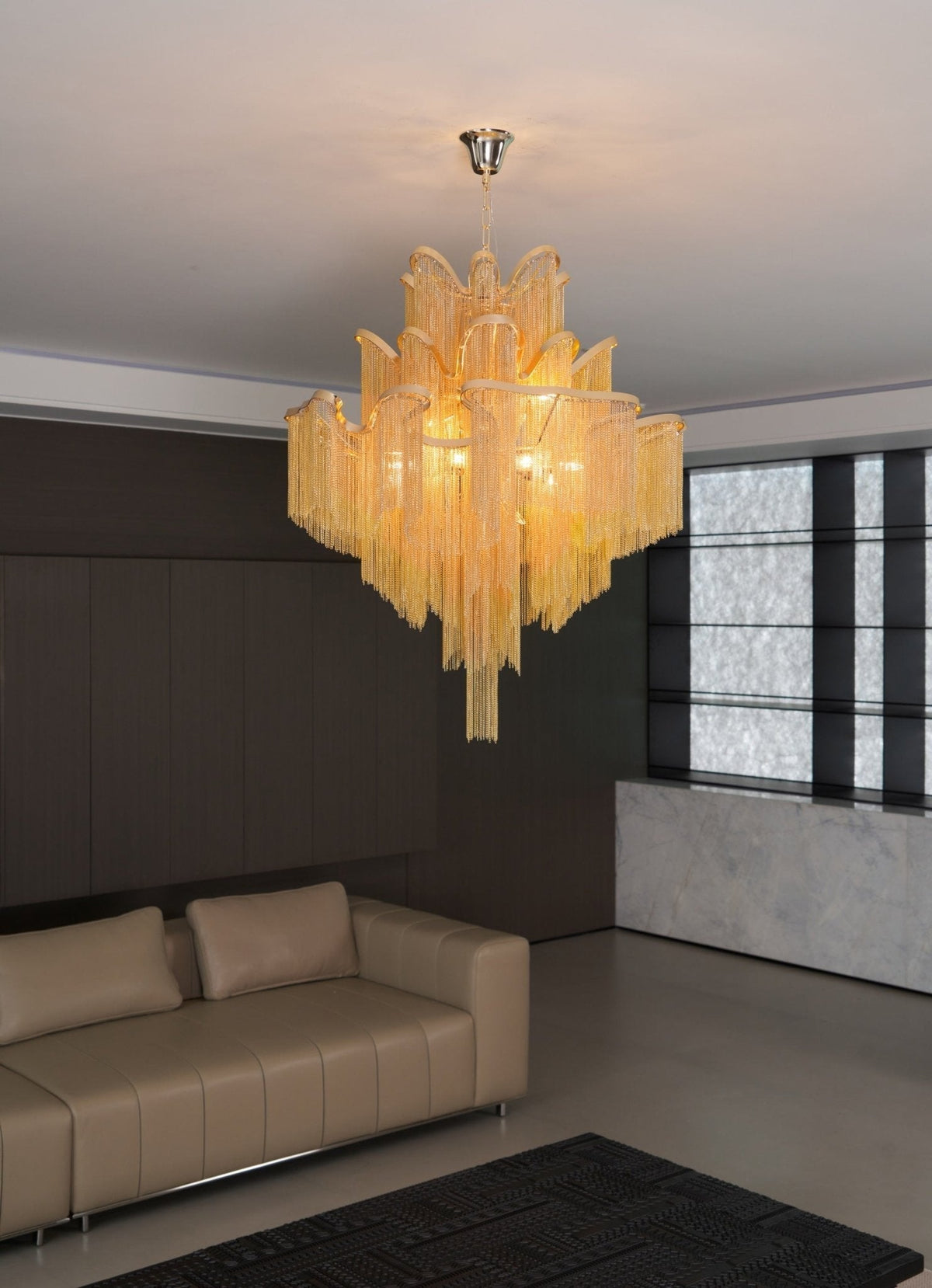 Lustra hanglamp Stream ketting nikkel