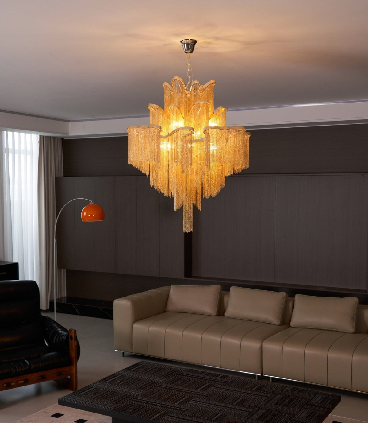 Lustra hanglamp Stream ketting nikkel