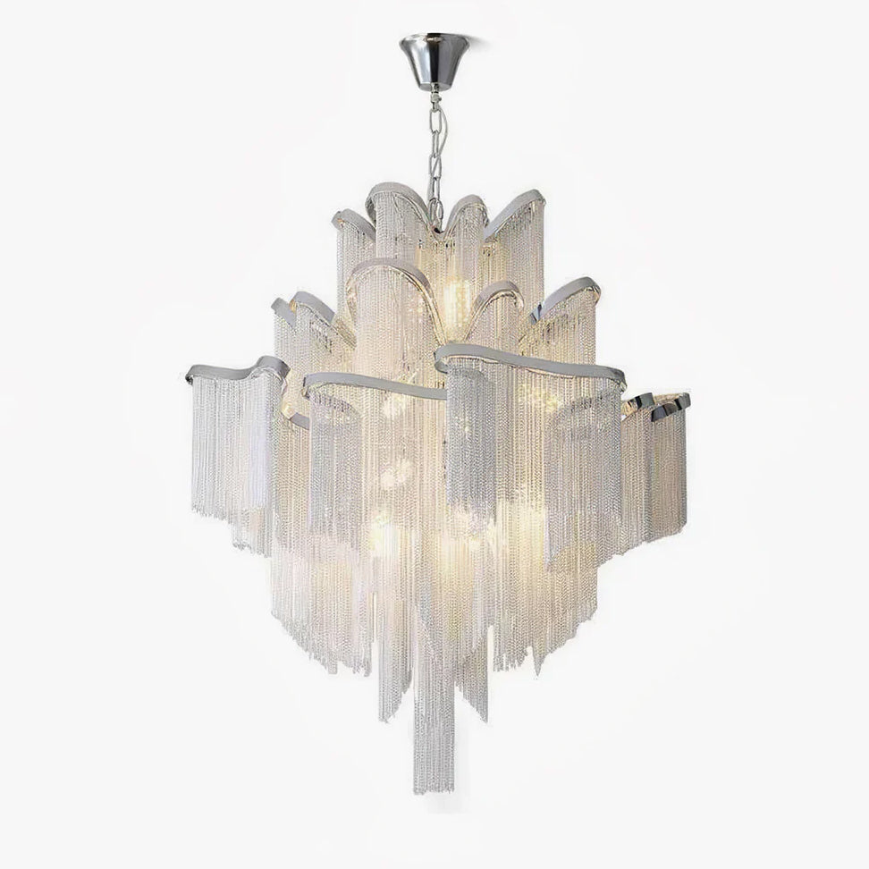 Lustra hanglamp Stream ketting nikkel