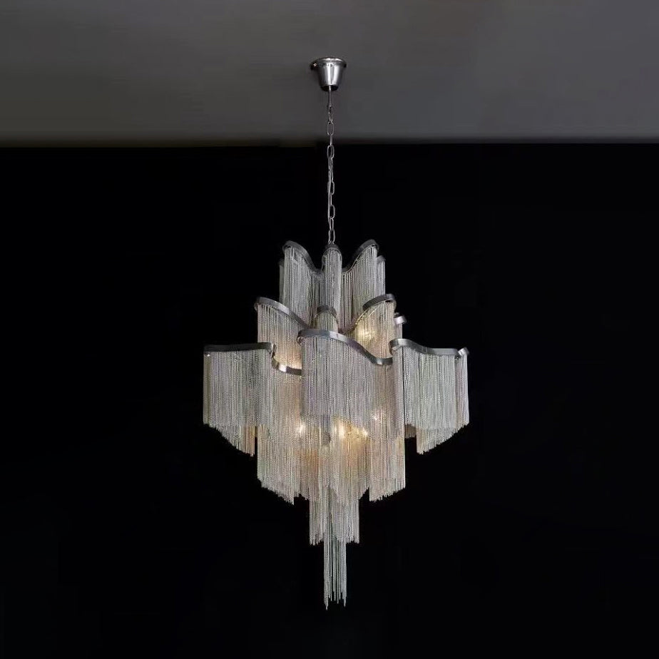Lustra hanglamp Stream ketting nikkel