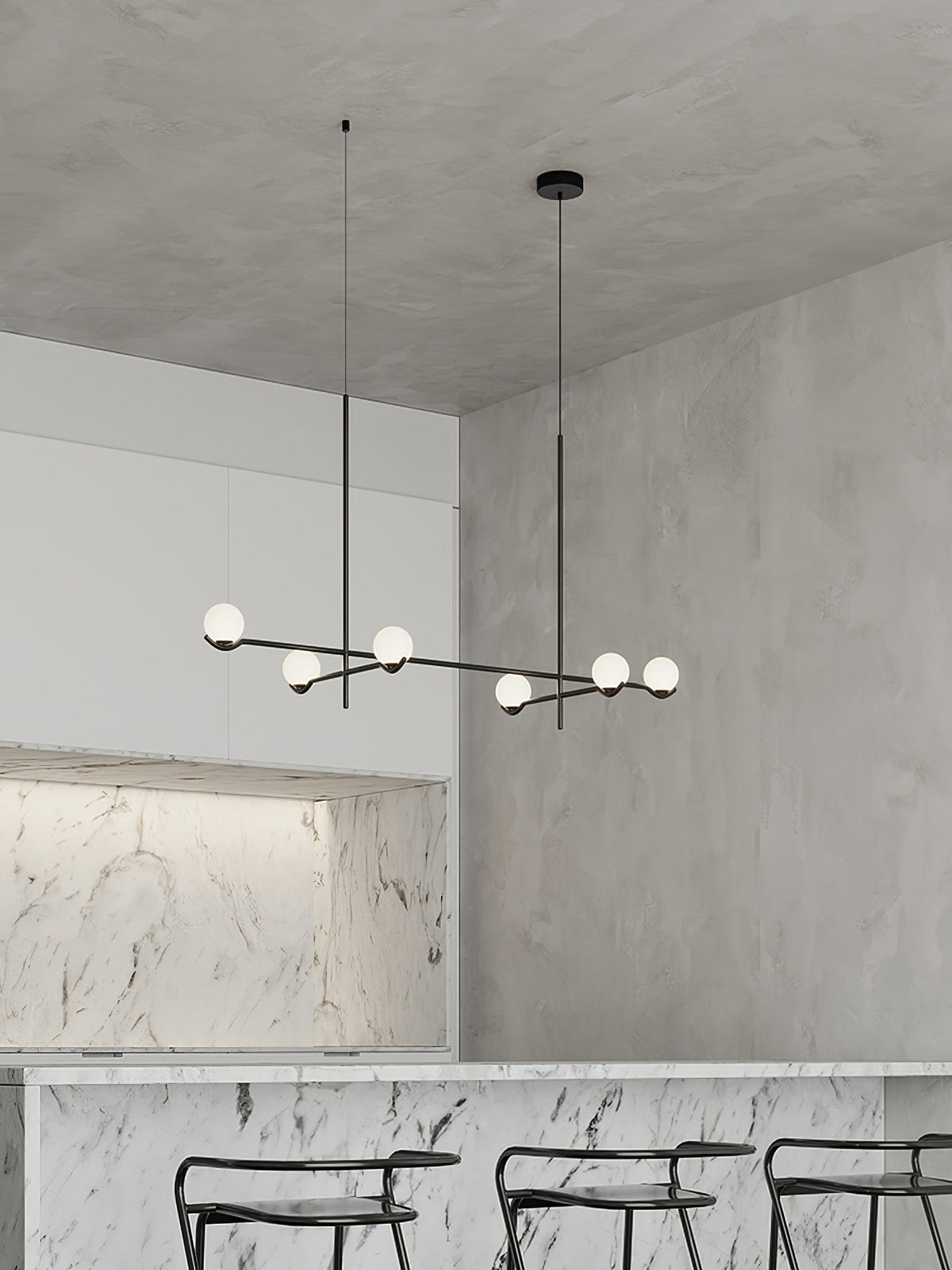 Elvian Kroonluchter Witte bollen messing Minimalistisch
