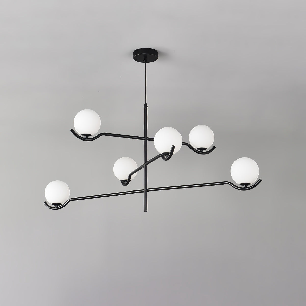 Elvian Kroonluchter Witte bollen messing Minimalistisch