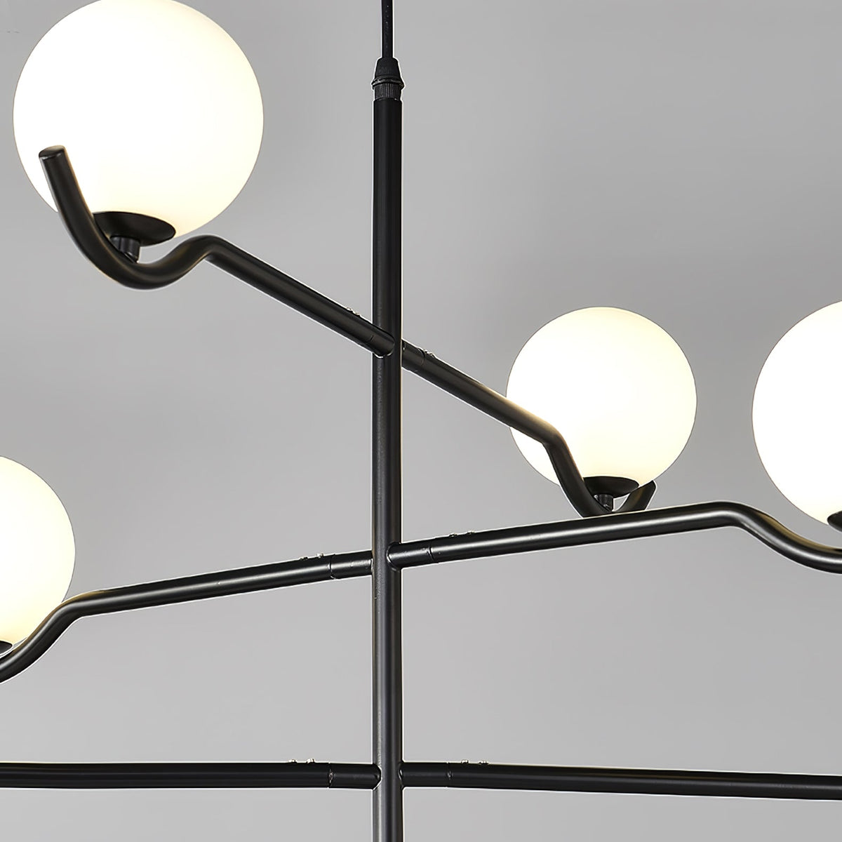 Elvian Kroonluchter Witte bollen messing Minimalistisch