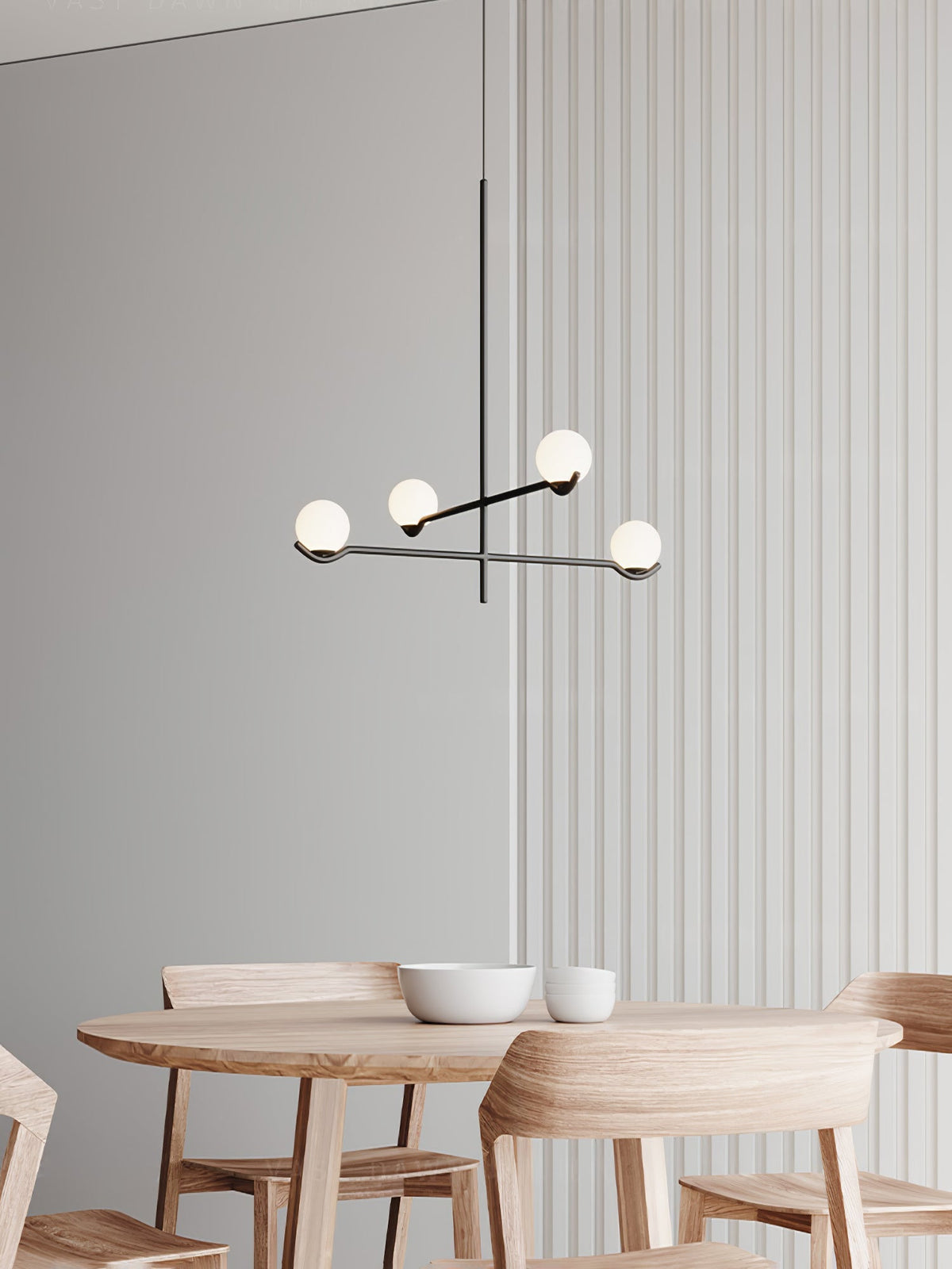 Elvian Kroonluchter Witte bollen messing Minimalistisch