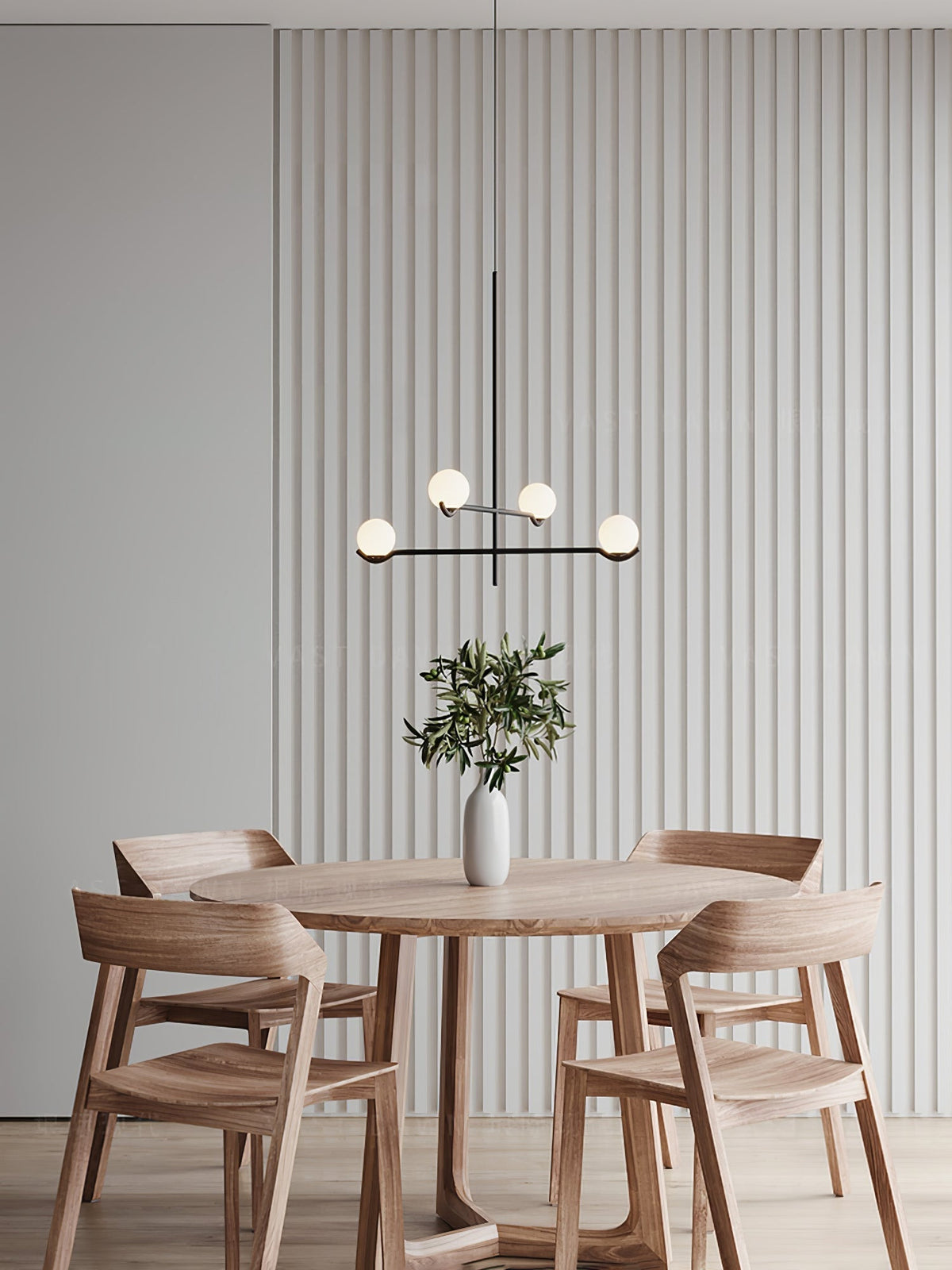 Elvian Kroonluchter Witte bollen messing Minimalistisch